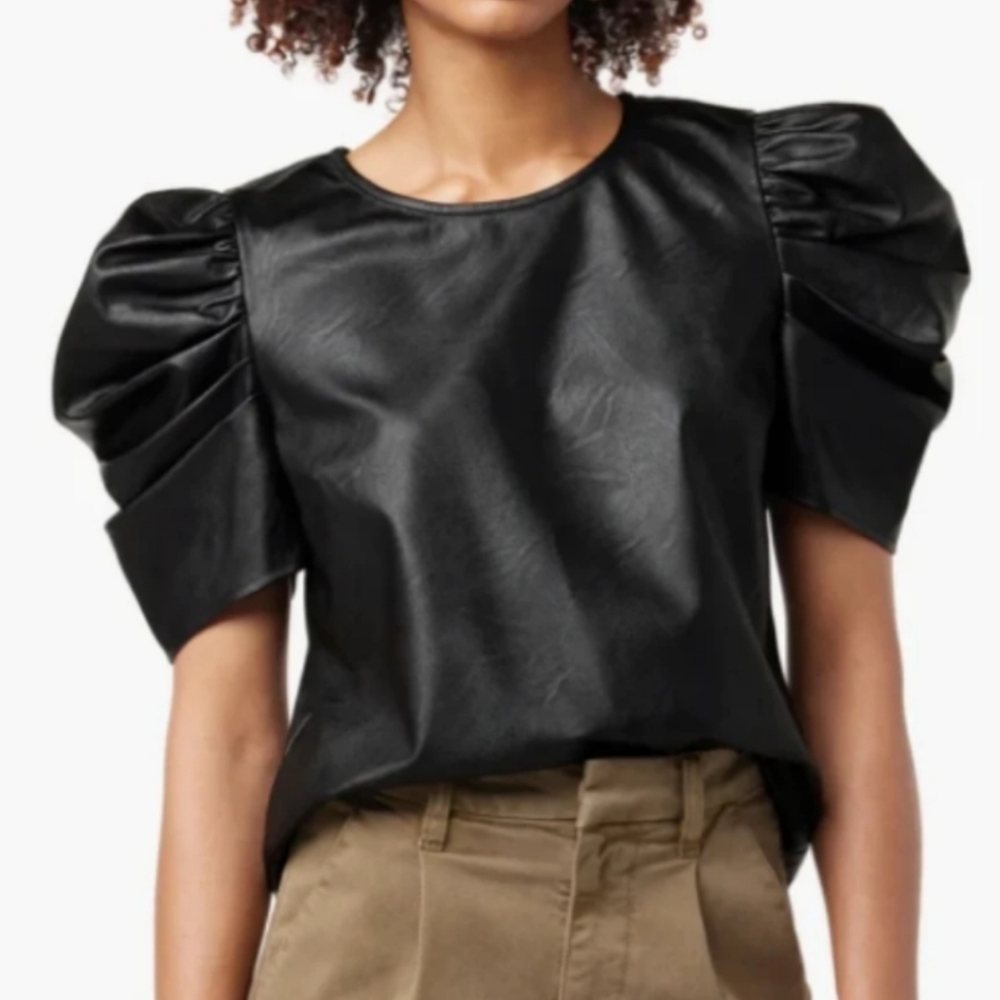 Chic Black Puff Sleeve Blouse